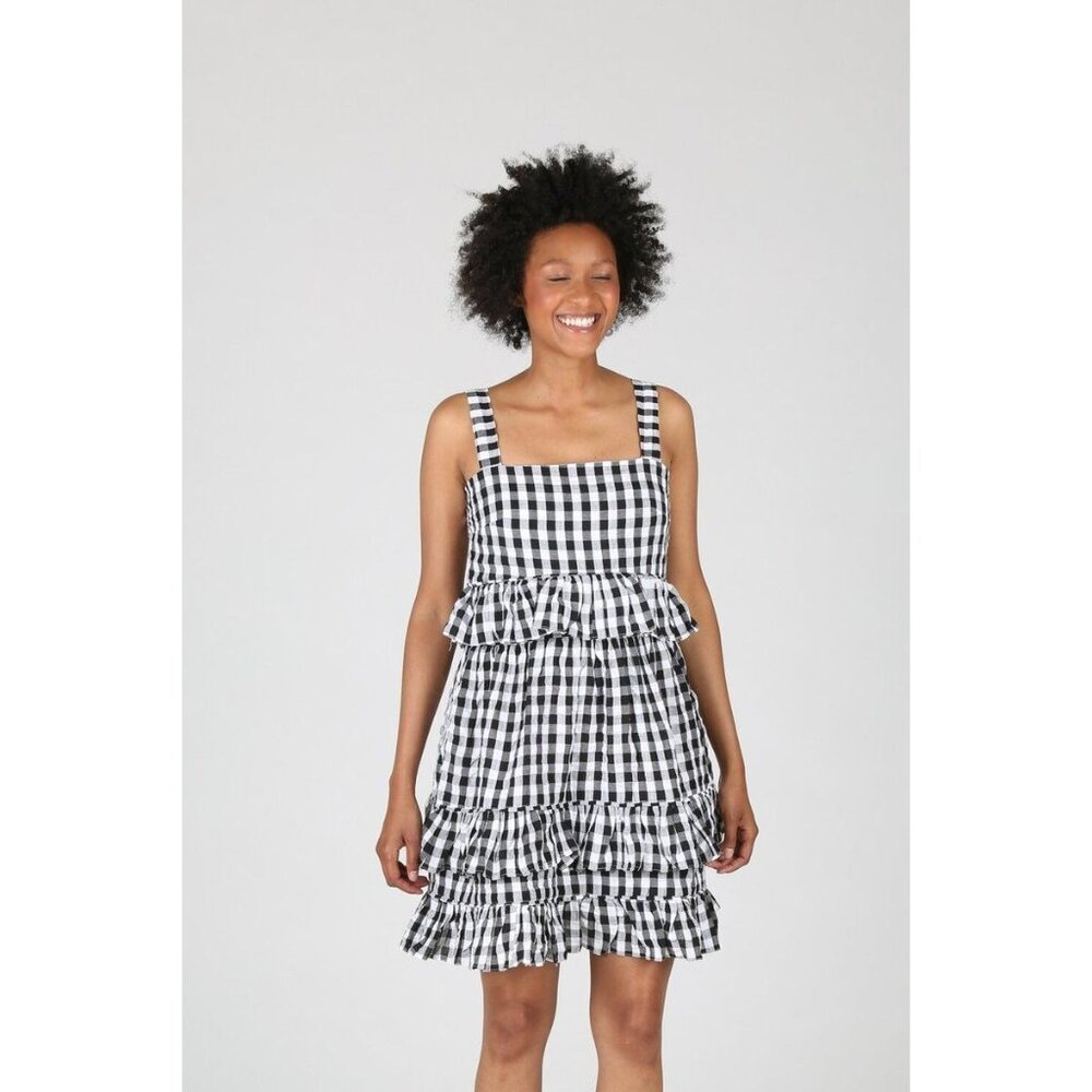 TACH CLOTHING Amaral Dress Black Gingham Size Medium NWT